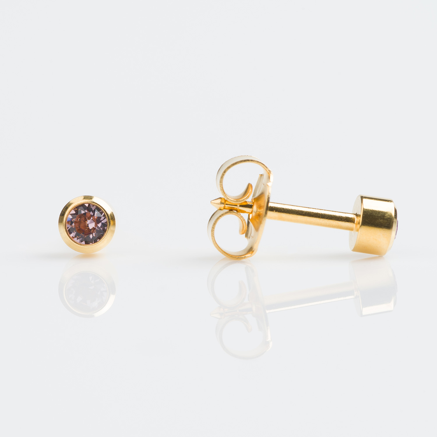 Universal™ Select Gold-Plated Bezel-Set June Alexandrite Piercing Studs Universal™ Select Gold-Plated Bezel-Set June Alexandrite Piercing Studs