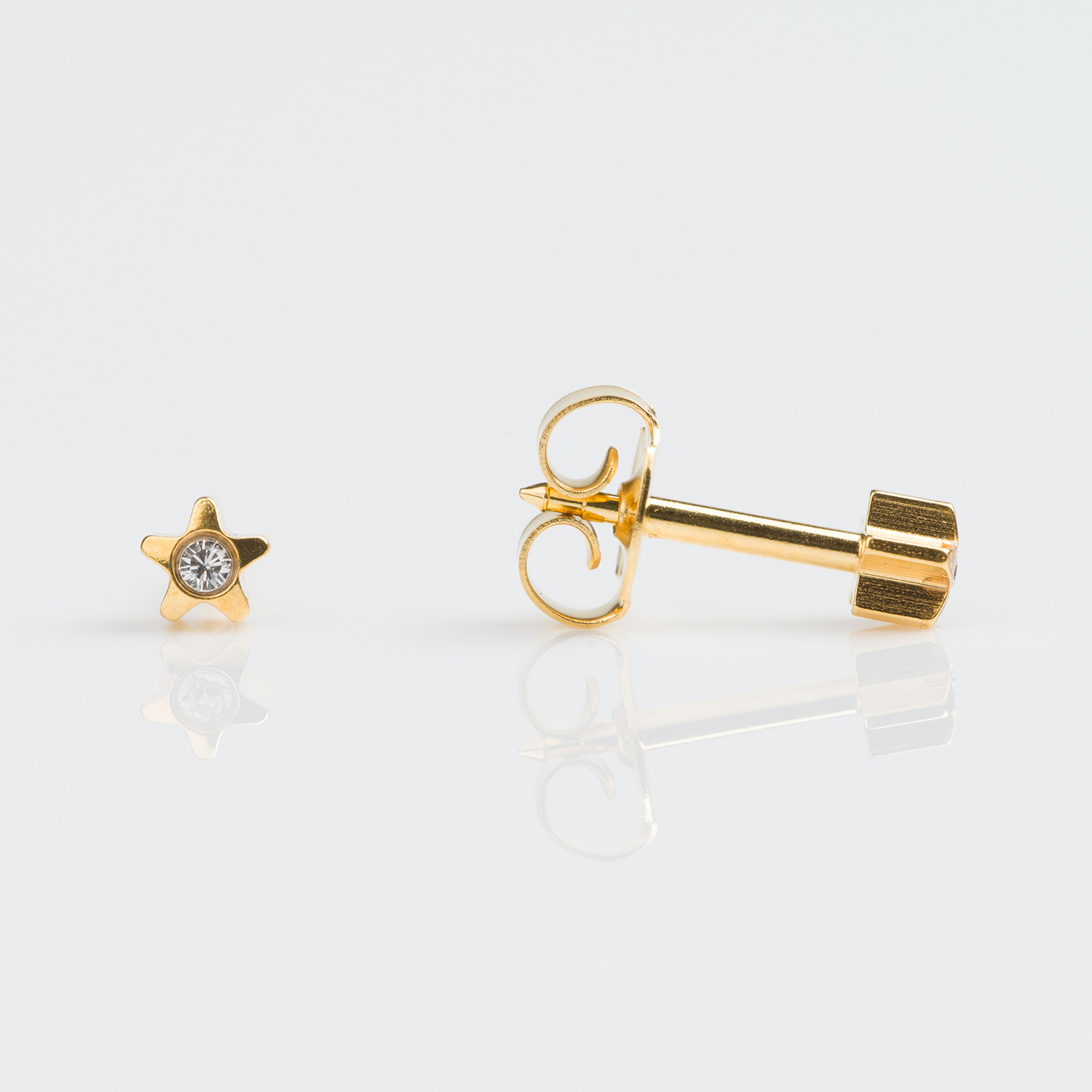 Universal™ Select Starlite Crystal Carded Piercing Studs – Gold-Plated – 3mm