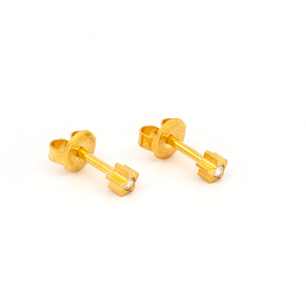Universal™ Select Starlite Crystal Carded Piercing Studs – Gold-Plated – 3mm