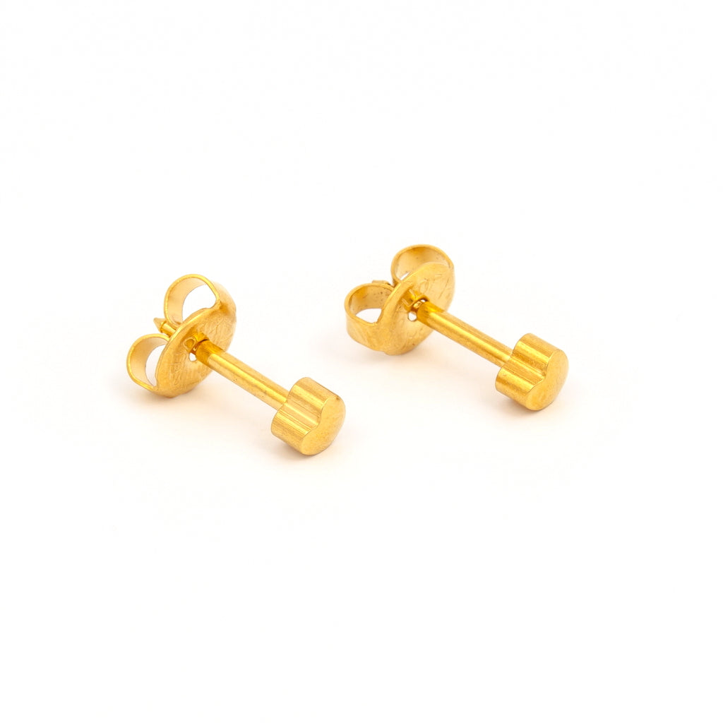 Universal™ Select Heart Carded Piercing Studs – Gold-Plated – Regular Adaptor – 3mm