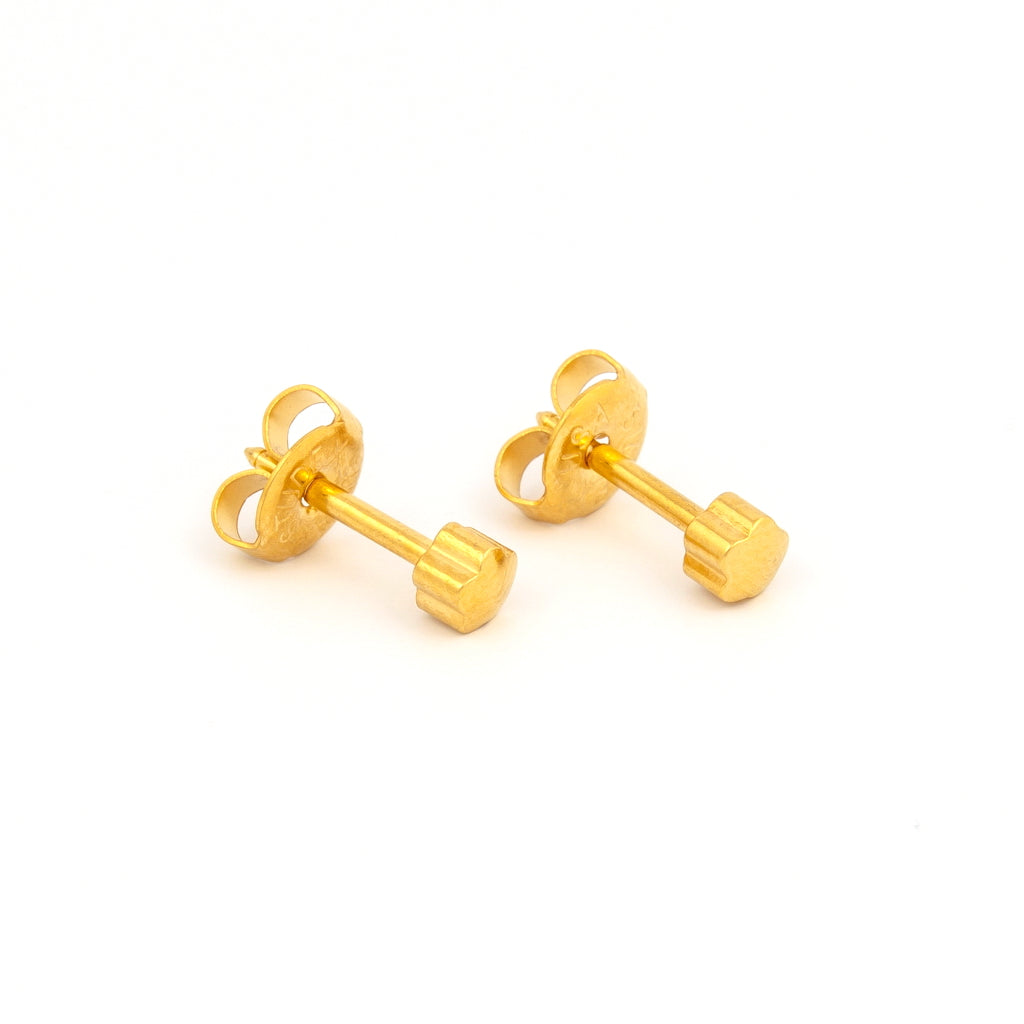 Universal™ Select Flower Carded Piercing Studs – Gold-Plated – Regular Adaptor – 3mm