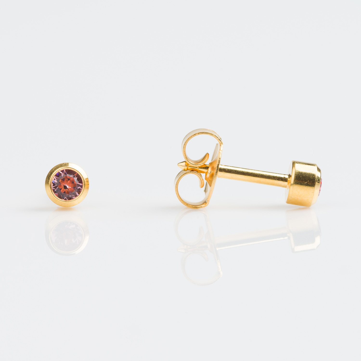 Universal™ Flatpack Stainless Steel Bezel-Set Light Rose Crystal Piercing Studs – Regular Adaptor – 4mm Universal™ Flatpack Stainless Steel Bezel-Set Light Rose Crystal Piercing Studs – Regular Adaptor – 4mm