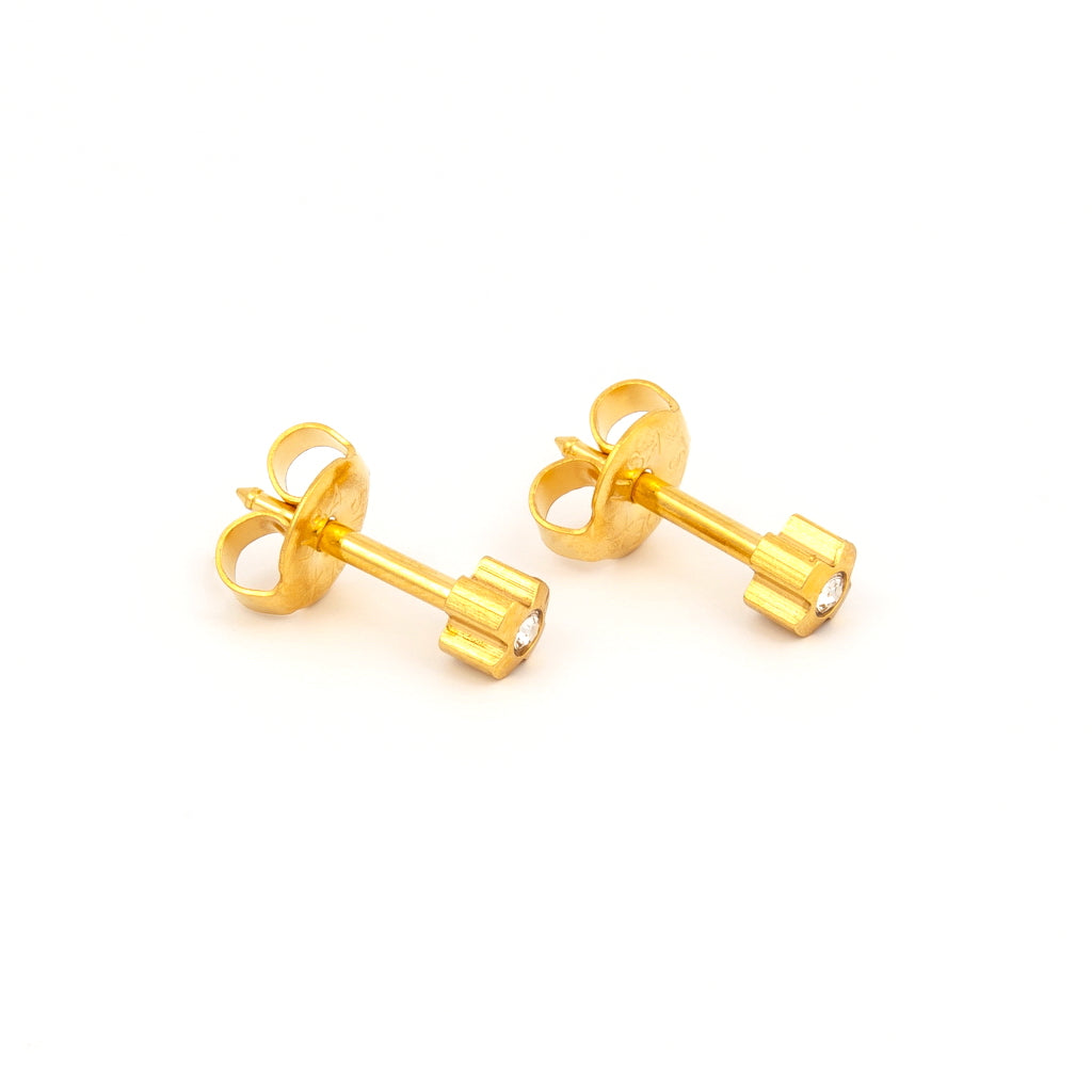 Universal™ Flatpack Gold-Plated Crosslite Crystal Piercing Studs