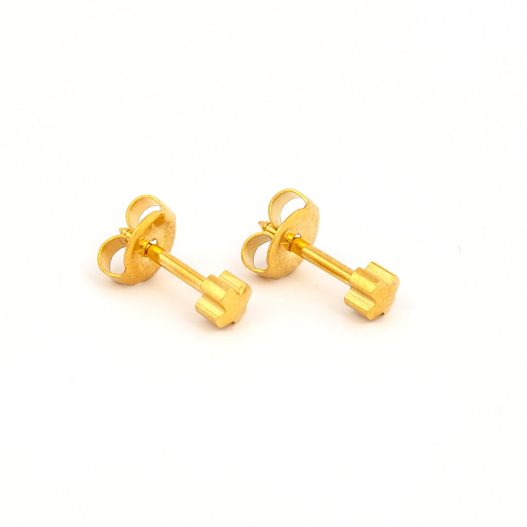Universal™ Flatpack Gold-Plated Cross Piercing Studs