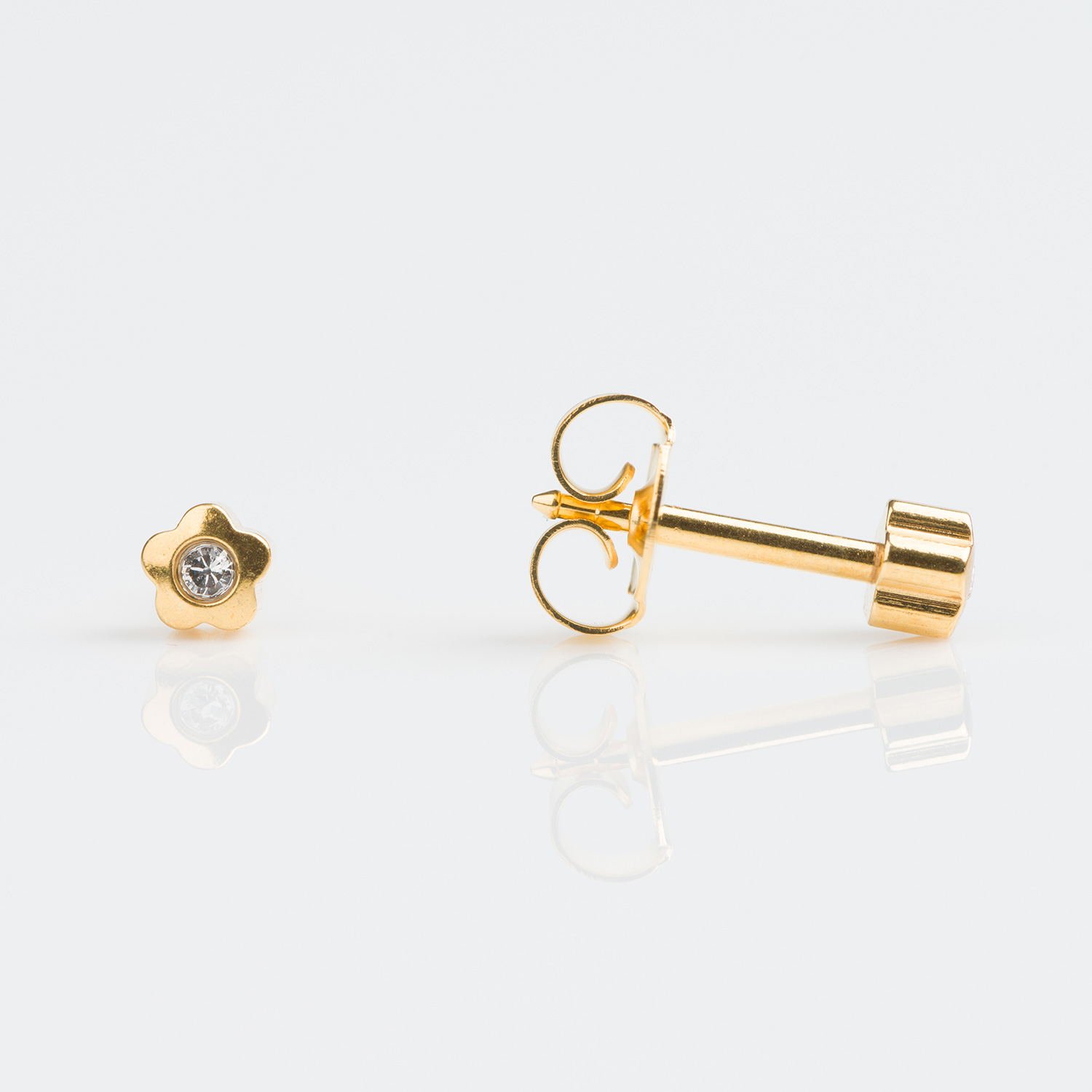 Universal™ Flatpack Gold-Plated Flowerlite Crystal Piercing Studs