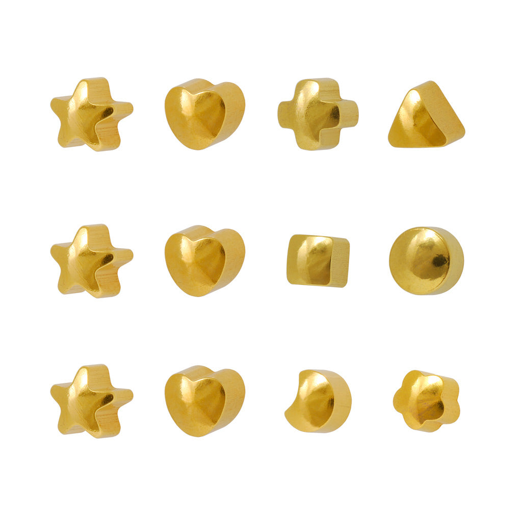 Universal™ Flatpack Gold-Plated Assorted Shapes Piercing Studs