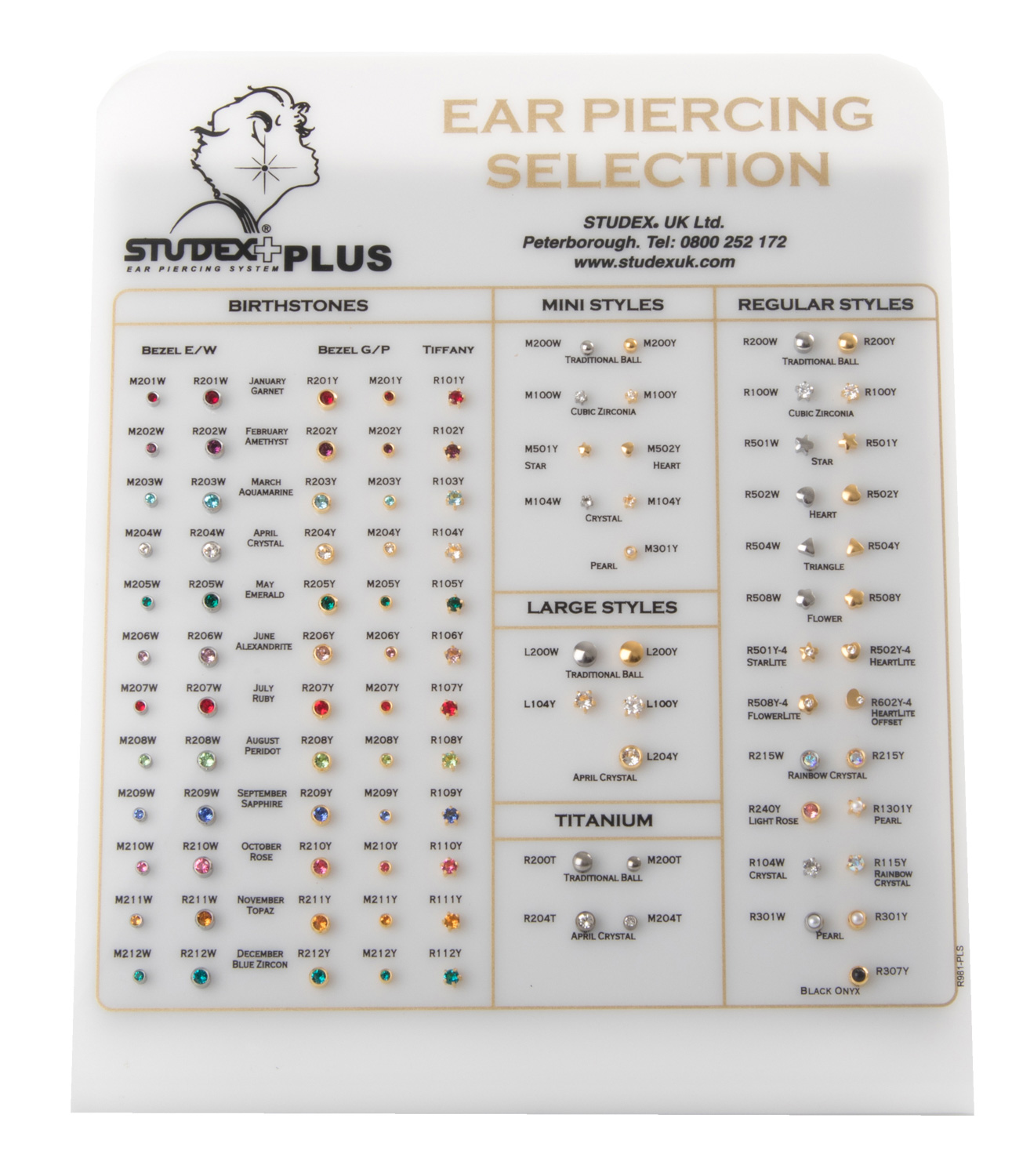 Universal™ Select Ear Piercing Selection Board